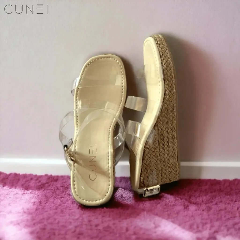 Clear Strap Jute Wrap Wedges Cunei India