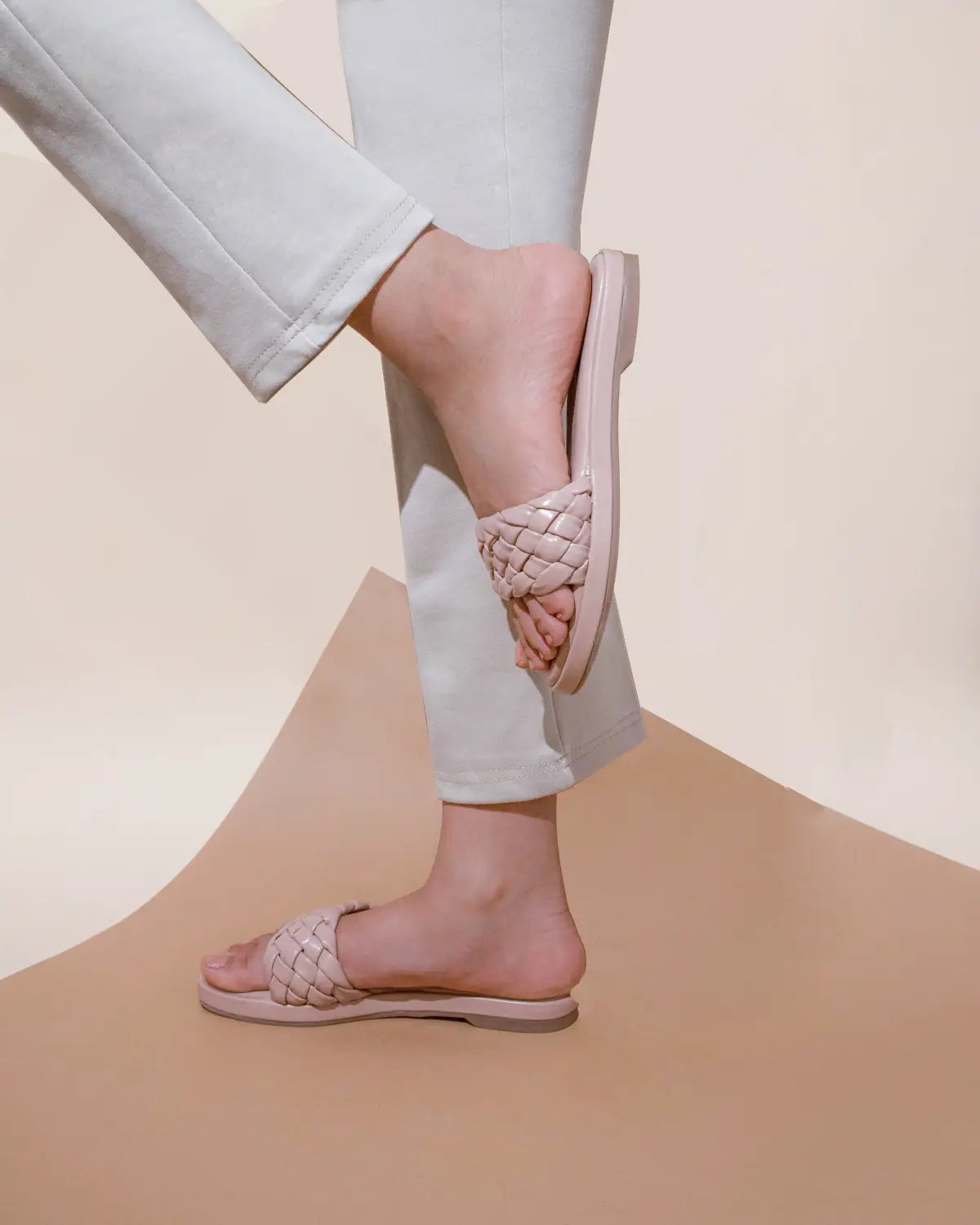 Braided Peach Flats - Elegant Women's Flats Cunei India