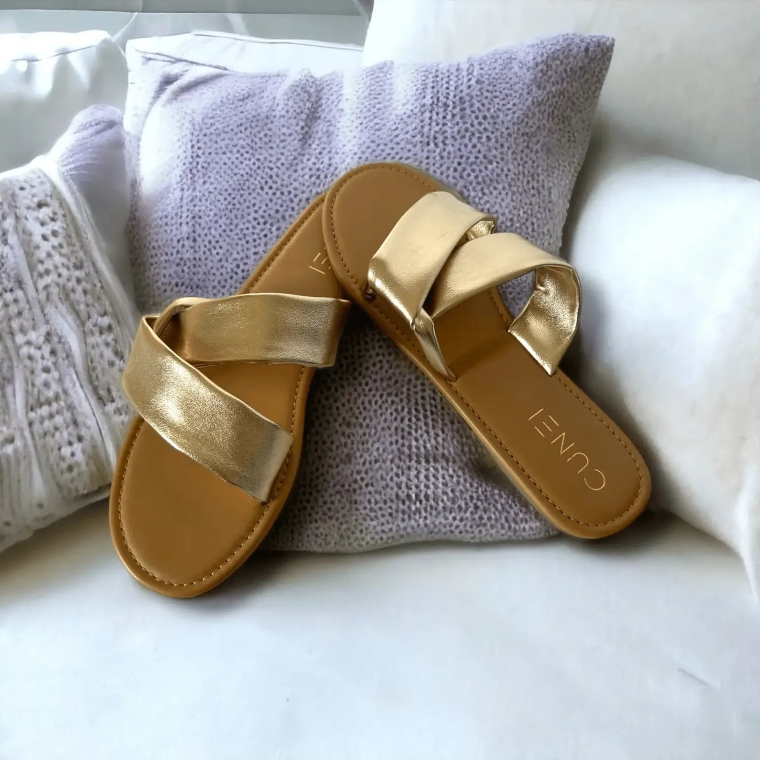 Golden Wrap Slip On Slippers Cunei India