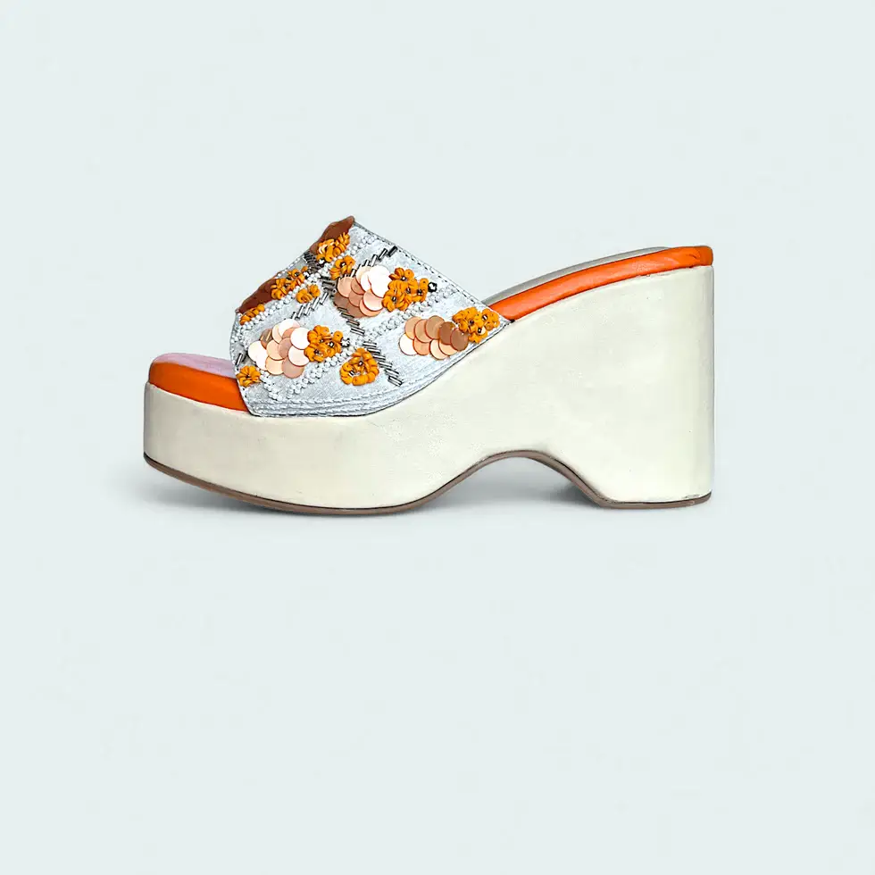 orange sandals wedges for women