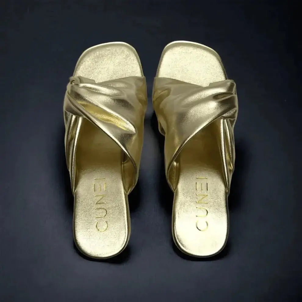 Gold Women’s Wedge Sandals Cunei India