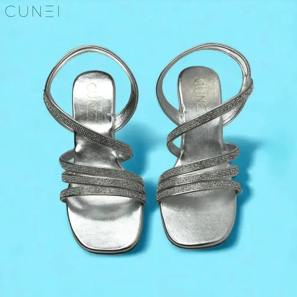 Silver Women’s Wedge Sandals Cunei India