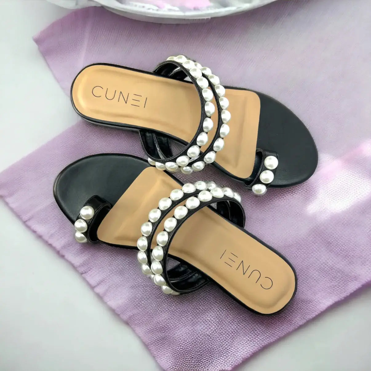 Pearl Embellished Flats Cunei India