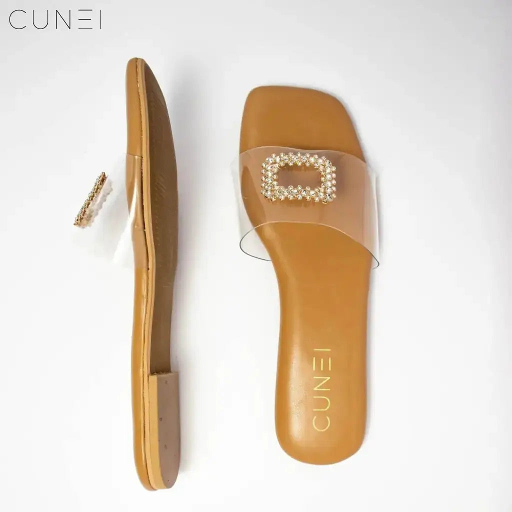 Cubic Crystal Tanned Flats