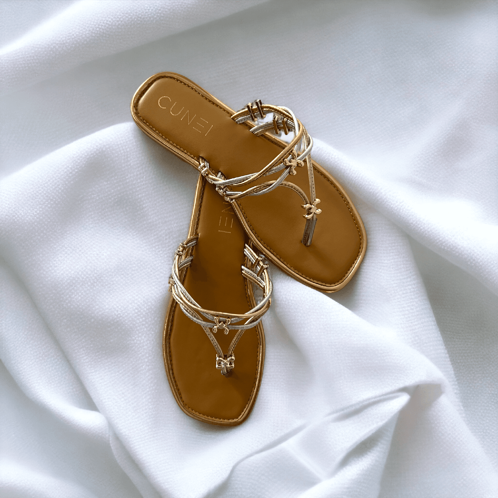 Shoe Land Marinna- Lightweight Flat Sandal with Faux Leather Straps Sandals  (RoseGold)