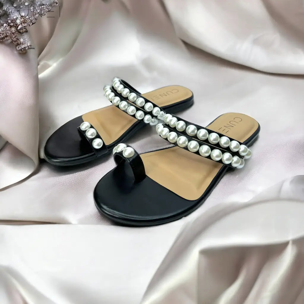 Elegant Gold Toe Ring Heeled Sandals | Pearlings Designer Collection